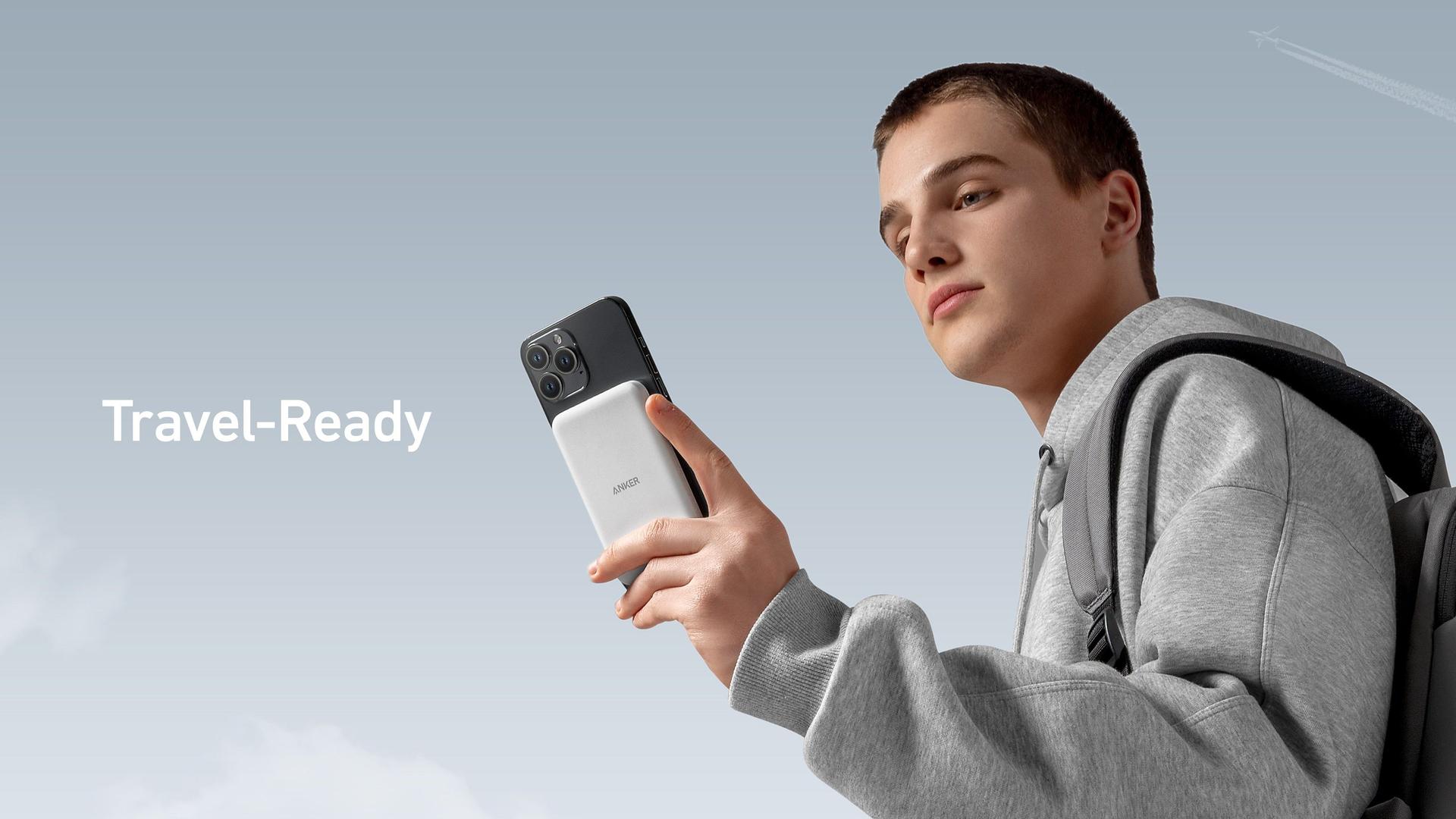 Anker 621 MagGo 5000mAh portable charger – slim MagSafe power bank for iPhone users, TSA-friendly for carry-on travel.